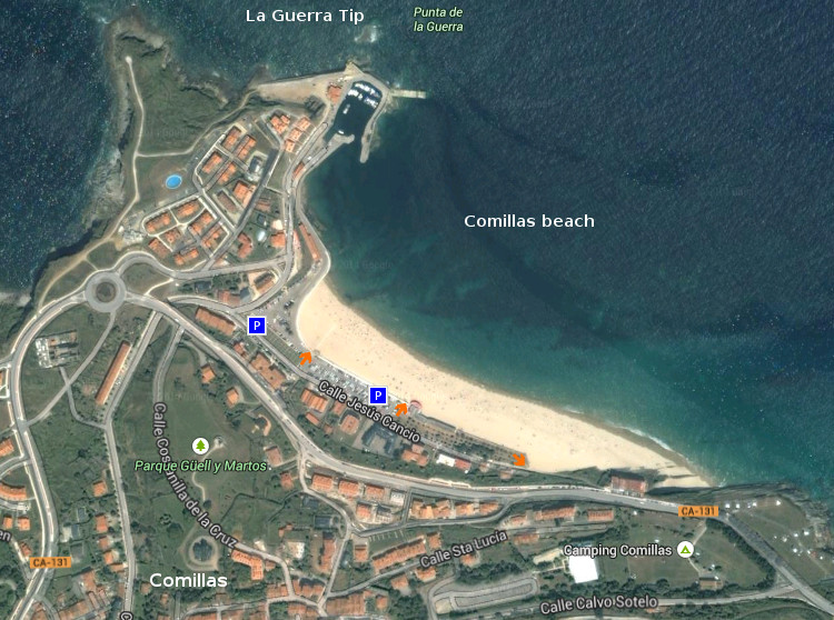 Acces: Comillas beach